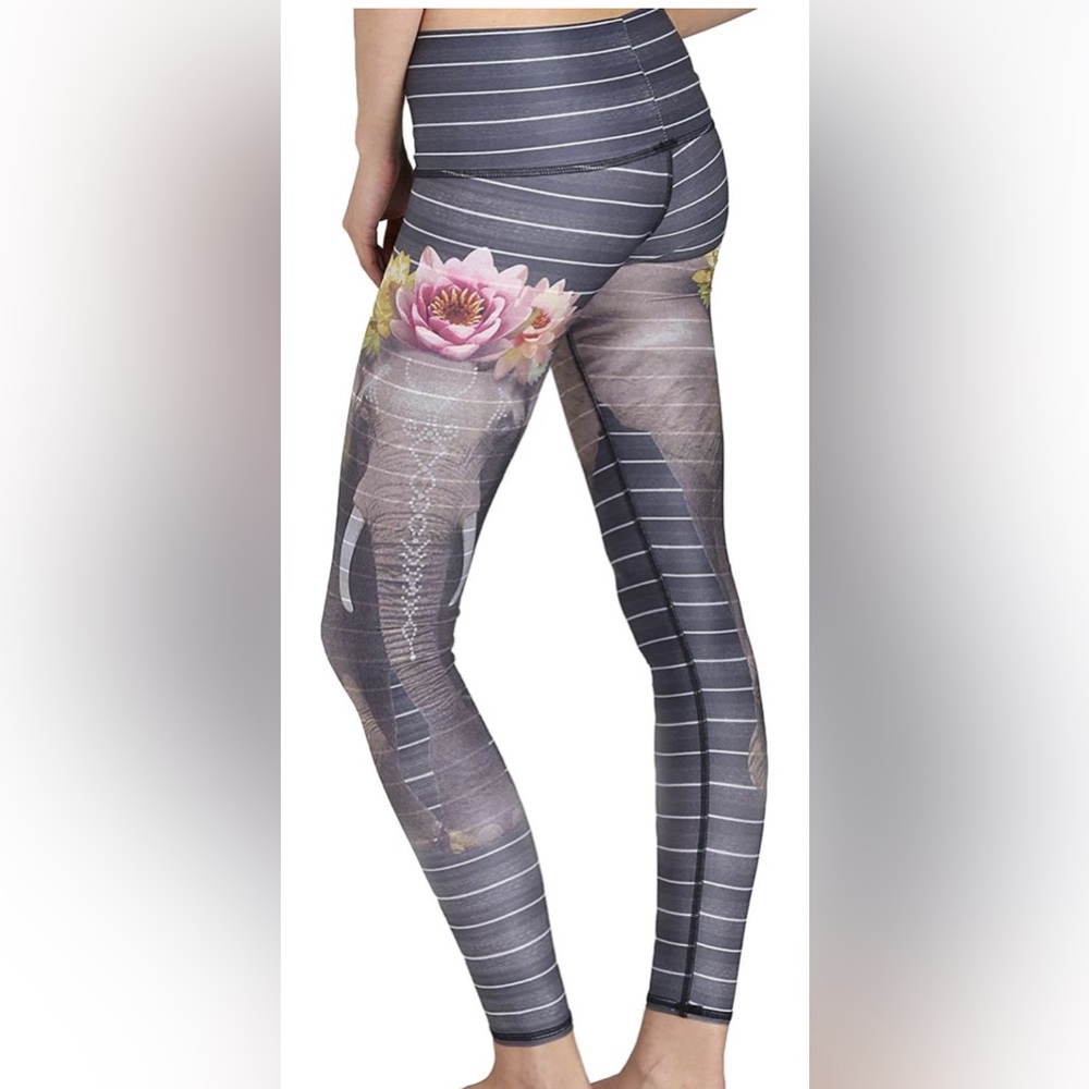 Teeki Love the Elephant Hot Yoga Pants Leggings Medium - Picture 2 of 7